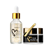 24K Gold and Hyaluronic Acid Serum + 24K Gold Night Lifting Cream with 10% Tens-up