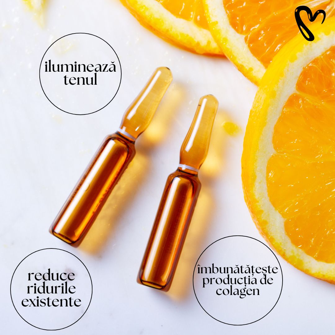 Fiolele cu vitamina C și acid hialuronic