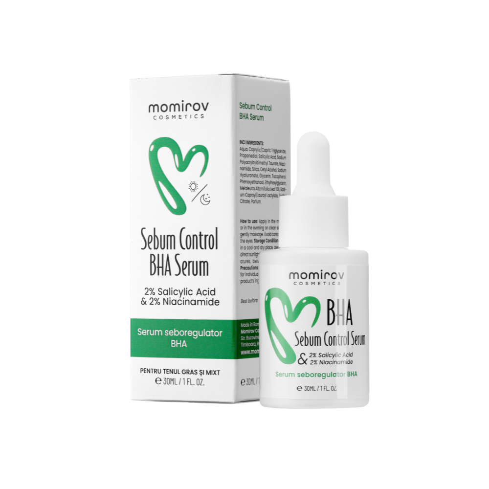 BHA Sebum Control Serum with 2% salicylic acid and 2% niacinamide for oily and combination skin, 30 ml