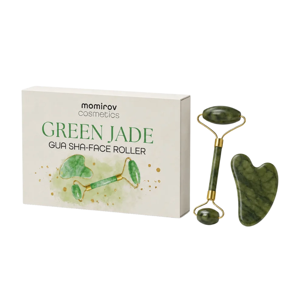 Facial Massager Roller & Gua Sha Stone Set