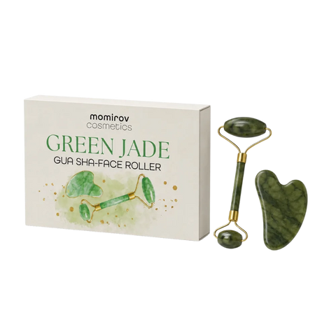 Facial Massager Roller & Gua Sha Stone Set
