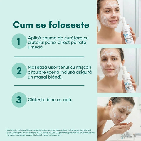 Cleansing foam with integrated brush and hyaluronic acid, 150 ml